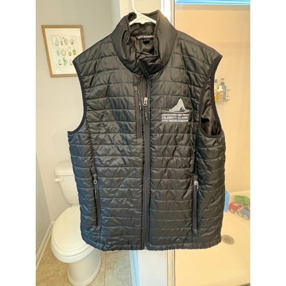 Port Authority Mens Puffer Vest Black Lowcountry Red Trout Celebrity Classic L